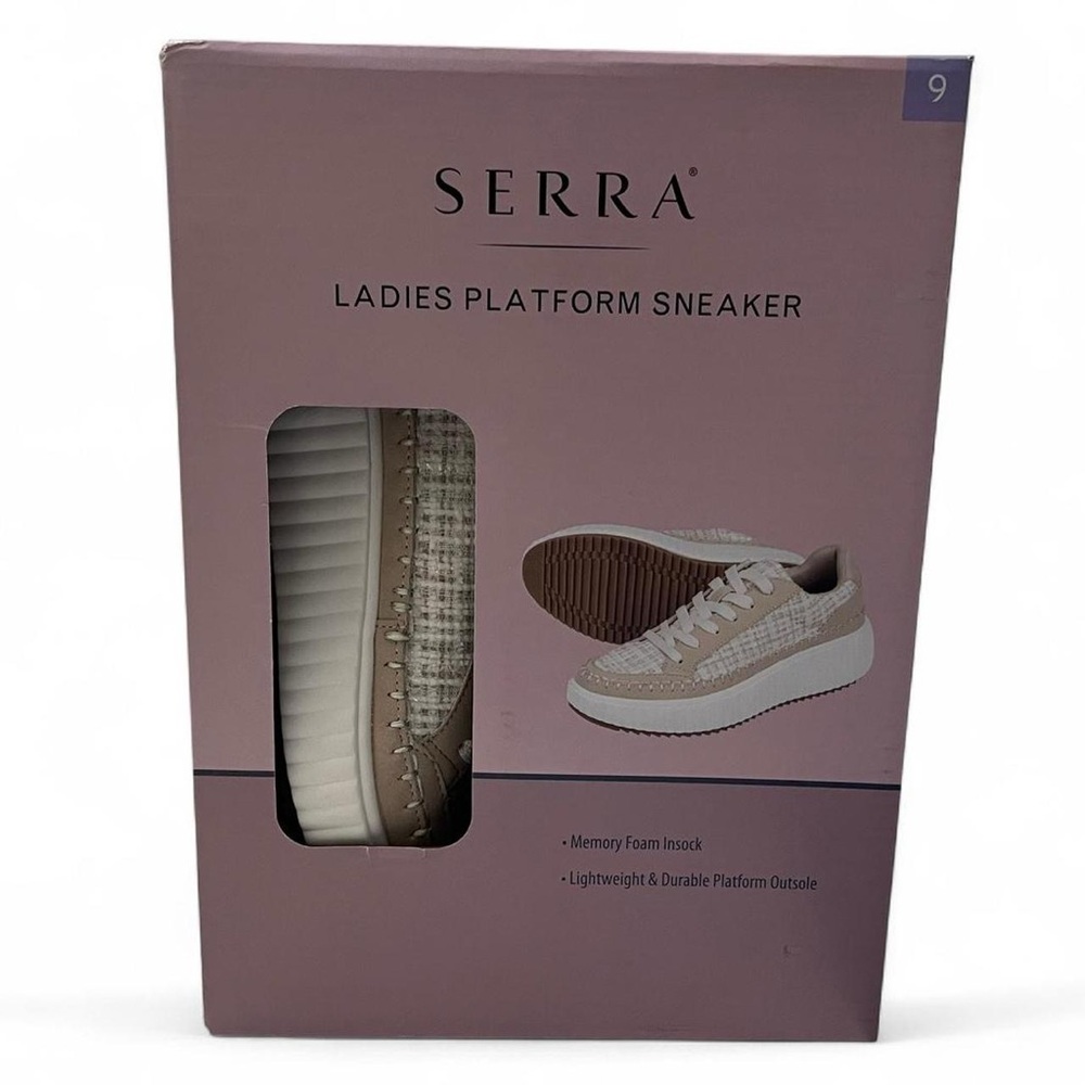 Women’s Size 9 Sneakers Serra Faux Leather Tweed Platform Sneakers NIB NWT